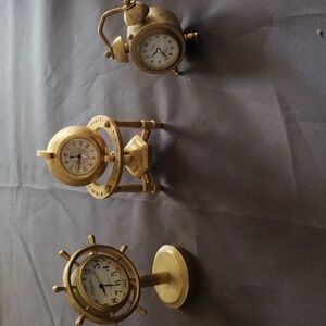 Vintage Brass mini clocks